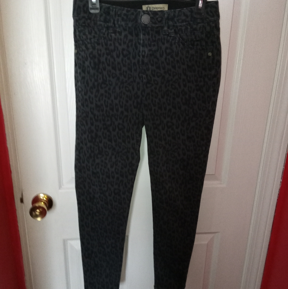 Democracy Ab technology skinny jeans leopard print
